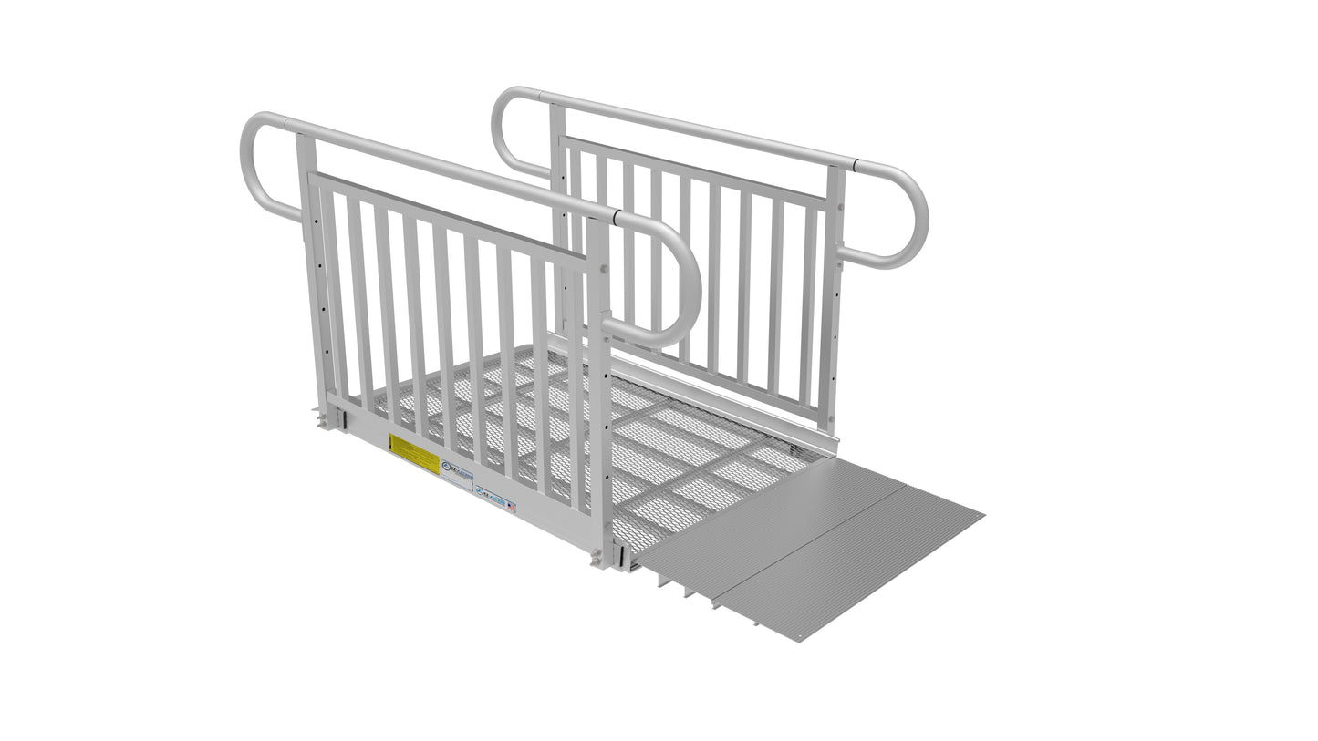 PATHWAY 3G Wheelchair Ramp Kit with Expanded Metal Surface and Vertical Picket Handrails
