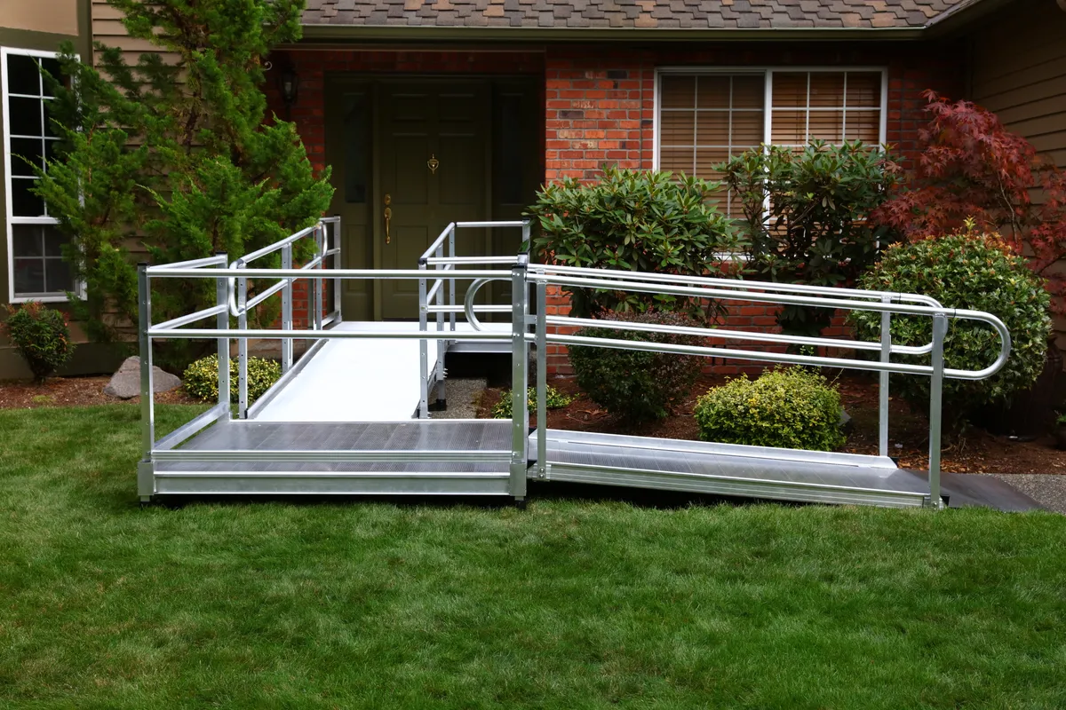 PATHWAY 3G Residential Aluminum Wheelchair Ramp installed at a home